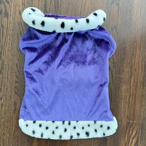 Pet purple cape costume royal robe plush faux fur ermine trim velcro size M